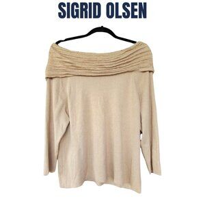 Sigrid Olsen - Champagne Off the Shoulder Top